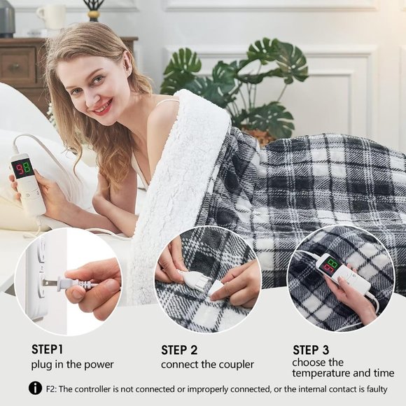 NEW in Box! OCTROT Electric Heated Throw Blanket 50"x60" - Picture 4 of 7